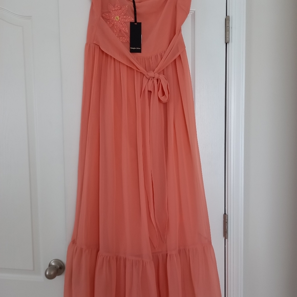 NWT coral maxi strapless dress size L - Picture 7 of 7